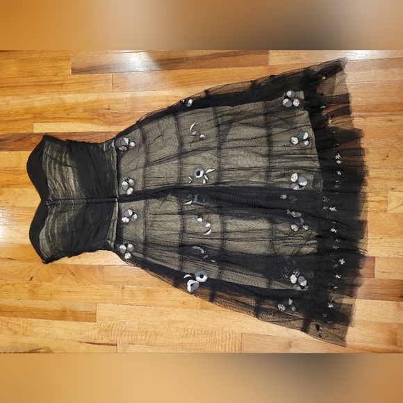 BCBG NWOT Womens/Girl Black Mesh Zippered Sleeveless Party/Cocktail Dress 2 - Picture 2 of 5